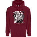 Gym Muscle Mode Bodybuilding Weightlifting Mens 80% Cotton Hoodie Maroon