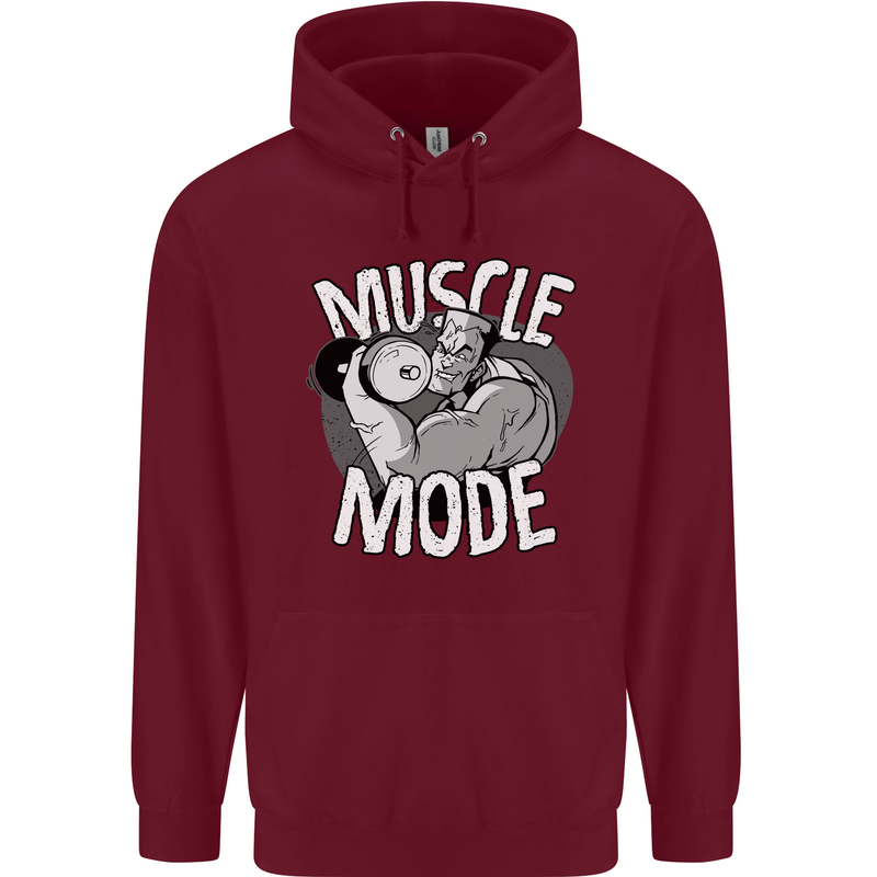 Gym Muscle Mode Bodybuilding Weightlifting Mens 80% Cotton Hoodie Maroon
