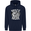 Gym Muscle Mode Bodybuilding Weightlifting Mens 80% Cotton Hoodie Navy Blue
