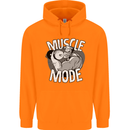 Gym Muscle Mode Bodybuilding Weightlifting Mens 80% Cotton Hoodie Orange