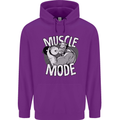 Gym Muscle Mode Bodybuilding Weightlifting Mens 80% Cotton Hoodie Purple
