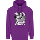 Gym Muscle Mode Bodybuilding Weightlifting Mens 80% Cotton Hoodie Purple
