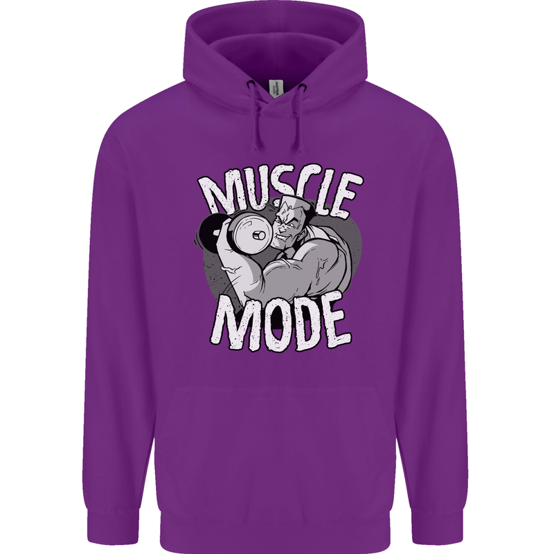 Gym Muscle Mode Bodybuilding Weightlifting Mens 80% Cotton Hoodie Purple