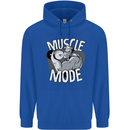Gym Muscle Mode Bodybuilding Weightlifting Mens 80% Cotton Hoodie Royal Blue