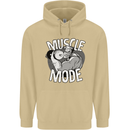 Gym Muscle Mode Bodybuilding Weightlifting Mens 80% Cotton Hoodie Sand