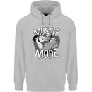 Gym Muscle Mode Bodybuilding Weightlifting Mens 80% Cotton Hoodie Sports Grey