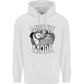 Gym Muscle Mode Bodybuilding Weightlifting Mens 80% Cotton Hoodie White