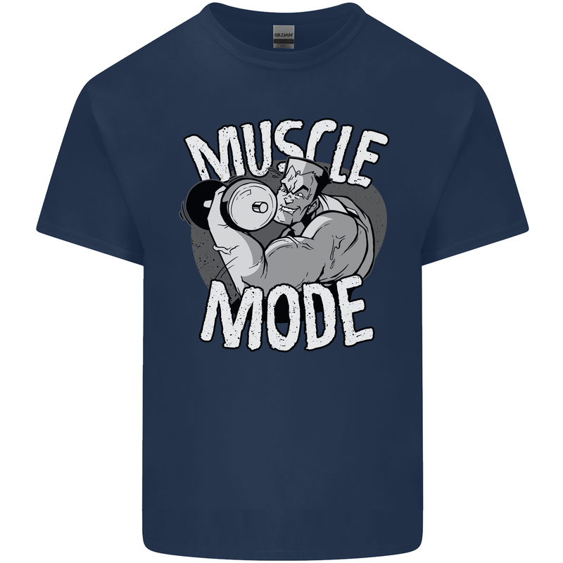 Gym Muscle Mode Bodybuilding Weightlifting Mens Cotton T-Shirt Tee Top Navy Blue