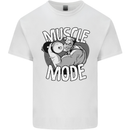 Gym Muscle Mode Bodybuilding Weightlifting Mens Cotton T-Shirt Tee Top White