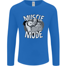 Gym Muscle Mode Bodybuilding Weightlifting Mens Long Sleeve T-Shirt Royal Blue