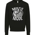 Gym Muscle Mode Bodybuilding Weightlifting Mens Sweatshirt Jumper Black