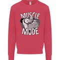 Gym Muscle Mode Bodybuilding Weightlifting Mens Sweatshirt Jumper Heliconia