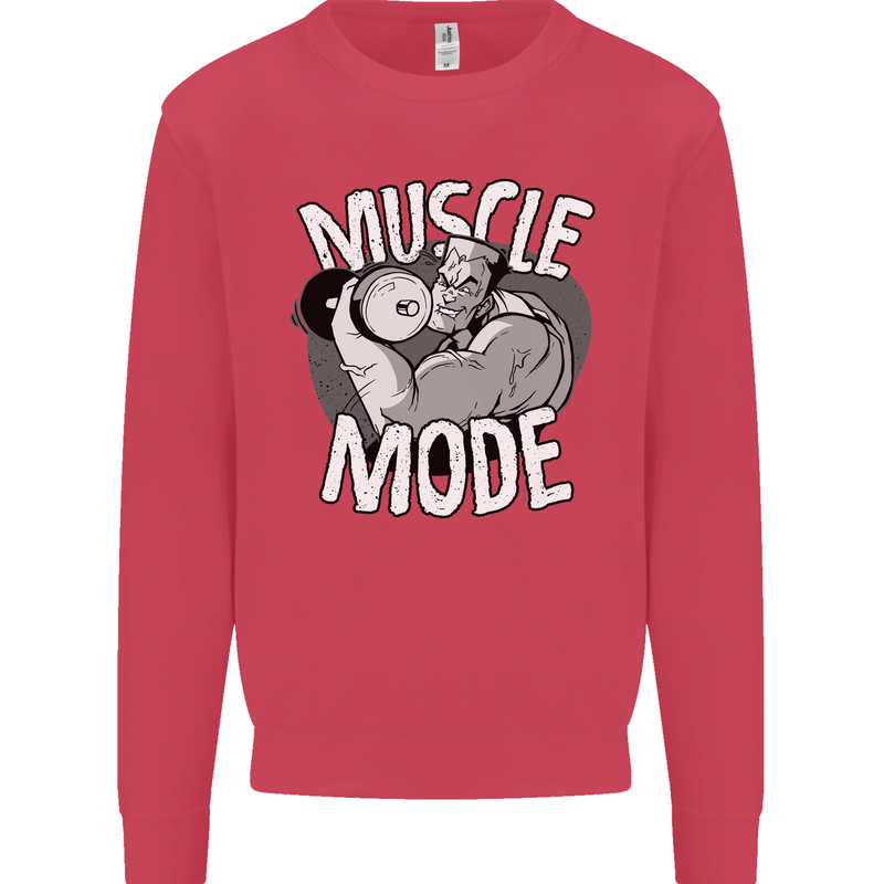 Gym Muscle Mode Bodybuilding Weightlifting Mens Sweatshirt Jumper Heliconia