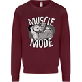 Gym Muscle Mode Bodybuilding Weightlifting Mens Sweatshirt Jumper Maroon
