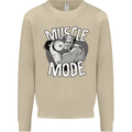 Gym Muscle Mode Bodybuilding Weightlifting Mens Sweatshirt Jumper Sand