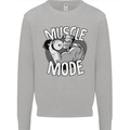 Gym Muscle Mode Bodybuilding Weightlifting Mens Sweatshirt Jumper Sports Grey