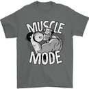 Gym Muscle Mode Bodybuilding Weightlifting Mens T-Shirt Cotton Gildan Charcoal