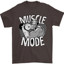 Gym Muscle Mode Bodybuilding Weightlifting Mens T-Shirt Cotton Gildan Dark Chocolate