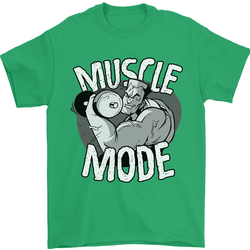 Gym Muscle Mode Bodybuilding Weightlifting Mens T-Shirt Cotton Gildan Irish Green
