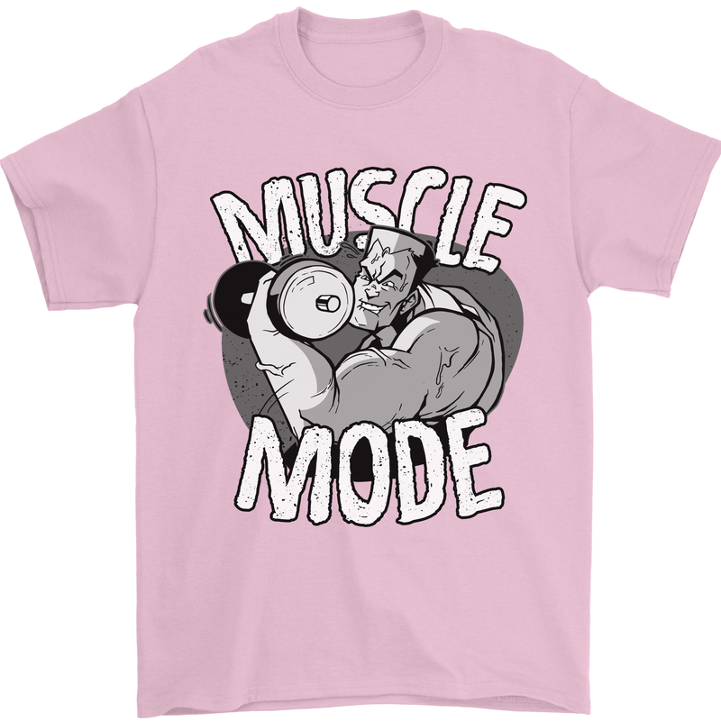 Gym Muscle Mode Bodybuilding Weightlifting Mens T-Shirt Cotton Gildan Light Pink
