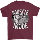 Gym Muscle Mode Bodybuilding Weightlifting Mens T-Shirt Cotton Gildan Maroon