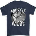 Gym Muscle Mode Bodybuilding Weightlifting Mens T-Shirt Cotton Gildan Navy Blue