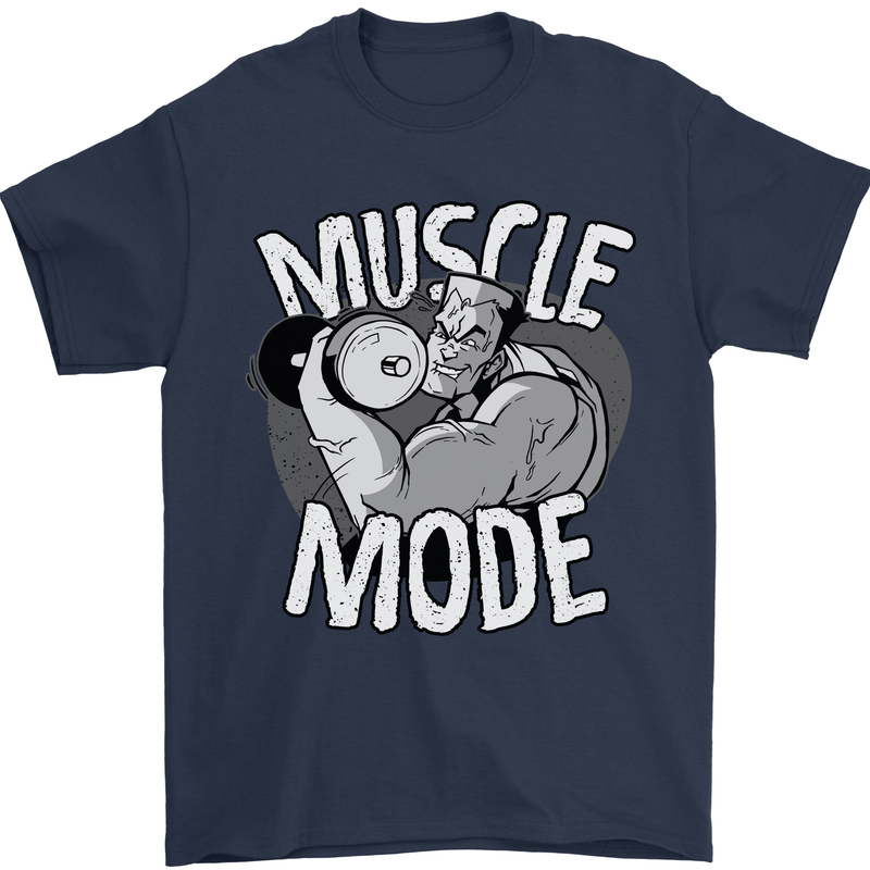 Gym Muscle Mode Bodybuilding Weightlifting Mens T-Shirt Cotton Gildan Navy Blue