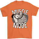 Gym Muscle Mode Bodybuilding Weightlifting Mens T-Shirt Cotton Gildan Orange