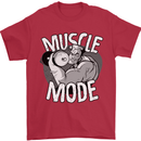 Gym Muscle Mode Bodybuilding Weightlifting Mens T-Shirt Cotton Gildan Red