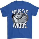 Gym Muscle Mode Bodybuilding Weightlifting Mens T-Shirt Cotton Gildan Royal Blue