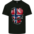 Gym Norwegian Flag Ripped Muscles Norway Kids T-Shirt Childrens Black