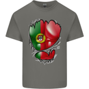 Gym Portuguese Flag Ripped Muscles Portugal Kids T-Shirt Childrens Charcoal