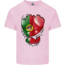 Gym Portuguese Flag Ripped Muscles Portugal Kids T-Shirt Childrens Light Pink