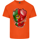 Gym Portuguese Flag Ripped Muscles Portugal Kids T-Shirt Childrens Orange