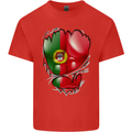 Gym Portuguese Flag Ripped Muscles Portugal Kids T-Shirt Childrens Red