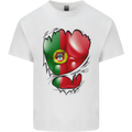 Gym Portuguese Flag Ripped Muscles Portugal Kids T-Shirt Childrens White