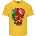 Gym Portuguese Flag Ripped Muscles Portugal Kids T-Shirt Childrens Yellow