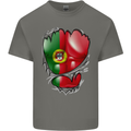 Gym Portuguese Flag Ripped Muscles Portugal Mens Cotton T-Shirt Tee Top Charcoal