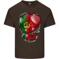 Gym Portuguese Flag Ripped Muscles Portugal Mens Cotton T-Shirt Tee Top Dark Chocolate