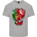 Gym Portuguese Flag Ripped Muscles Portugal Mens Cotton T-Shirt Tee Top Sports Grey