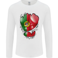 Gym Portuguese Flag Ripped Muscles Portugal Mens Long Sleeve T-Shirt White