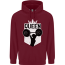 Gym Queen Female Bodybuilding Training Childrens Kids Hoodie Maroon