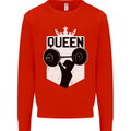 Gym Queen Female Bodybuilding Training Kids Sweatshirt Jumper Bright Red