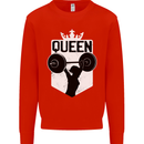 Gym Queen Female Bodybuilding Training Kids Sweatshirt Jumper Bright Red