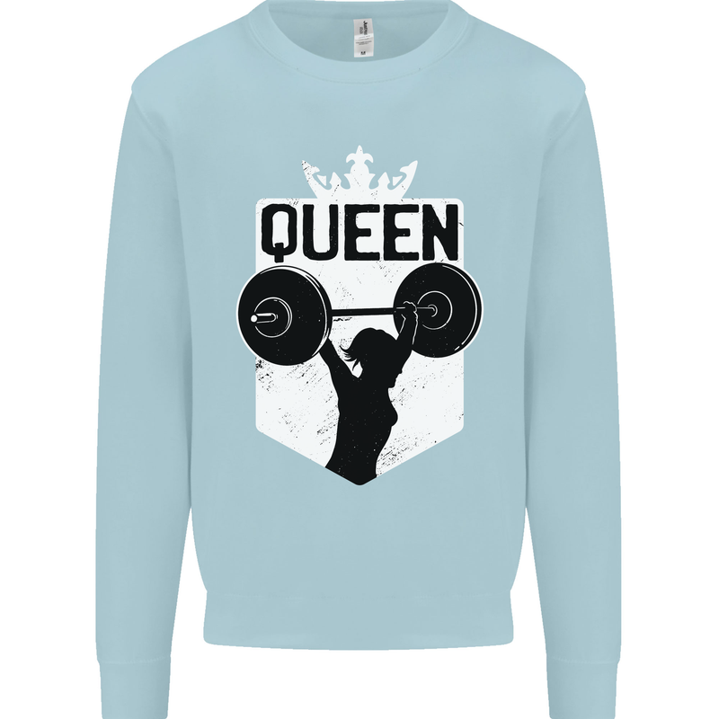 Gym Queen Female Bodybuilding Training Kids Sweatshirt Jumper Light Blue