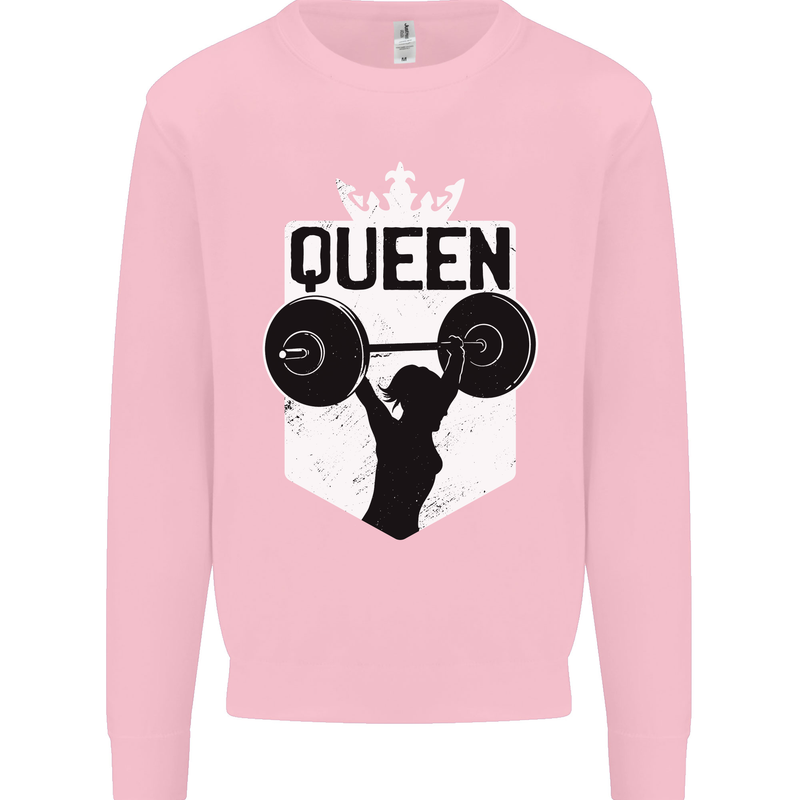 Gym Queen Female Bodybuilding Training Kids Sweatshirt Jumper Light Pink