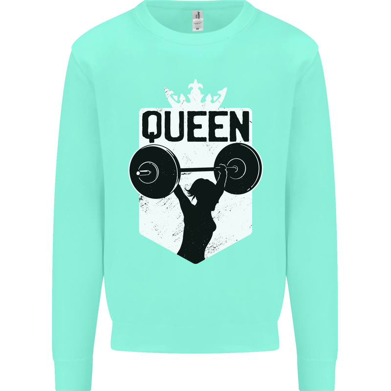 Gym Queen Female Bodybuilding Training Kids Sweatshirt Jumper Peppermint