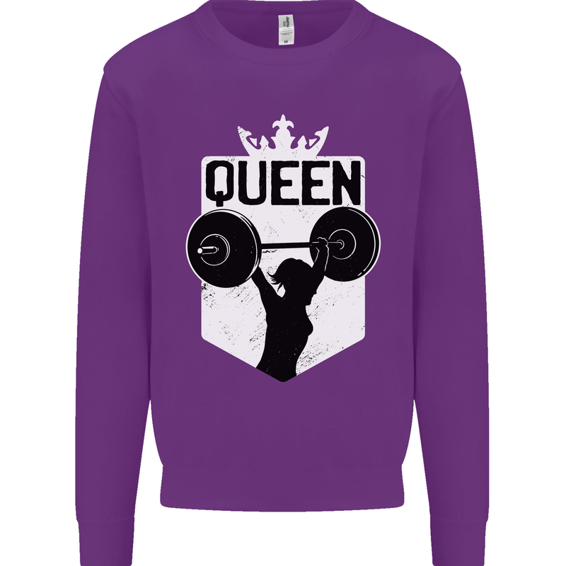 Gym Queen Female Bodybuilding Training Kids Sweatshirt Jumper Purple