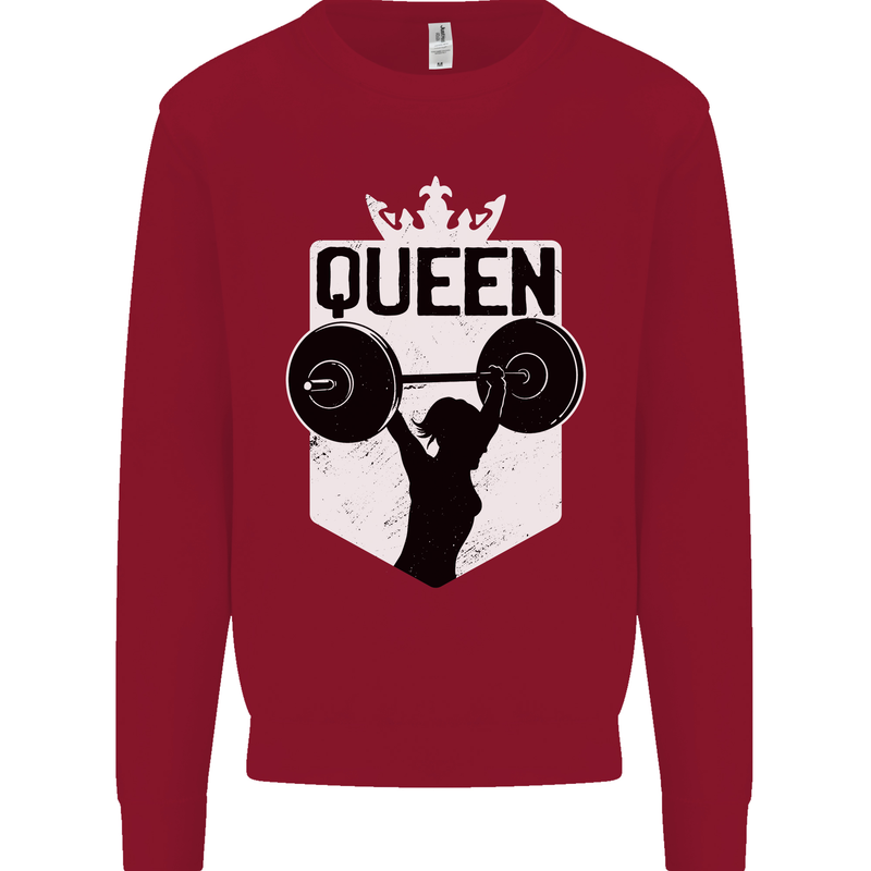 Gym Queen Female Bodybuilding Training Kids Sweatshirt Jumper Red