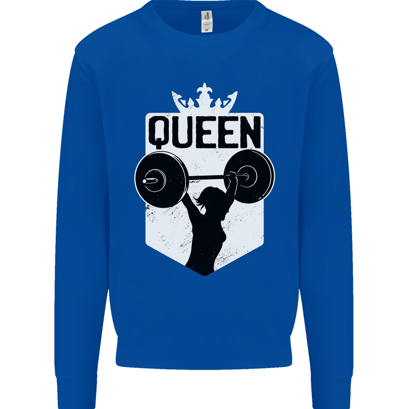 Gym Queen Female Bodybuilding Training Kids Sweatshirt Jumper Royal Blue